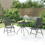 vidaXL 3-delige Tuinset staal antracietkleurig, 2 zitplaatsen, Verzenden, Nieuw, Rvs