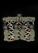 Oud-Egyptisch Faience Gekralen mummiemaskerpaneel van