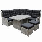 Ibiza hoek dining  loungeset 6-delig verstelbaar wit grijs, Tuin en Terras, Tuinsets en Loungesets, Ophalen of Verzenden, Nieuw