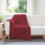 vidaXL Gooi Deken Bordeaux Rood 150 x 130 cm Fleece, Verzenden, Nieuw, Rood