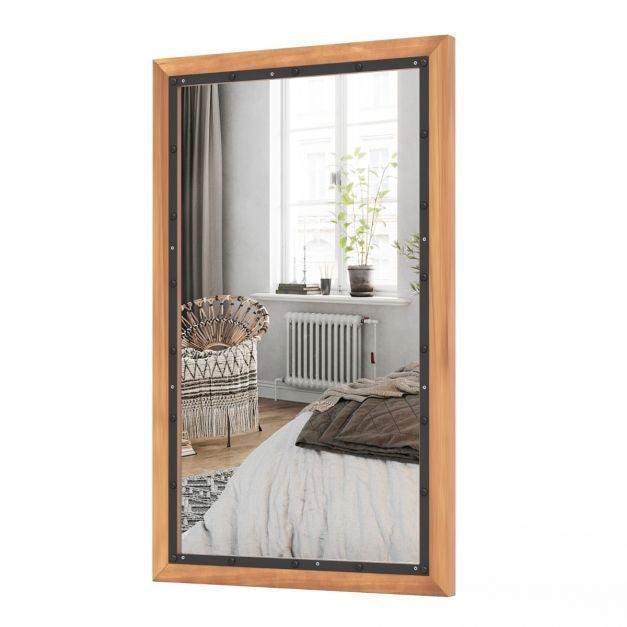 2dekans | Rustieke Houten Spiegel Decoratieve Wandspiegel, Huis en Inrichting, Woonaccessoires | Spiegels, Zo goed als nieuw, Ophalen of Verzenden