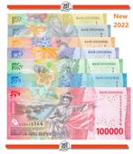 Indonesia set 1000-100.000 Rupiah 2022 Unc pn 162-168, Ophalen of Verzenden, Zuidoost-Azië, Setje