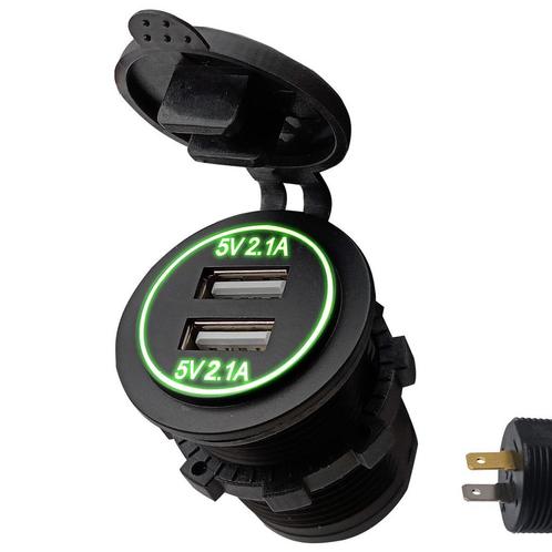 ProRide 12V USB Autolader 2 Poorten Inbouw - 5V/2.1A - USB, Doe-het-zelf en Verbouw, Elektra en Kabels, Nieuw, Verzenden