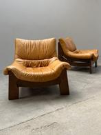Maison Regain zugeschrieben - Fauteuil (2) - Eik, Leder -