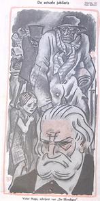 Victor Hugo op spotprent (lijst optie, Lithos), Antiek en Kunst, Verzenden