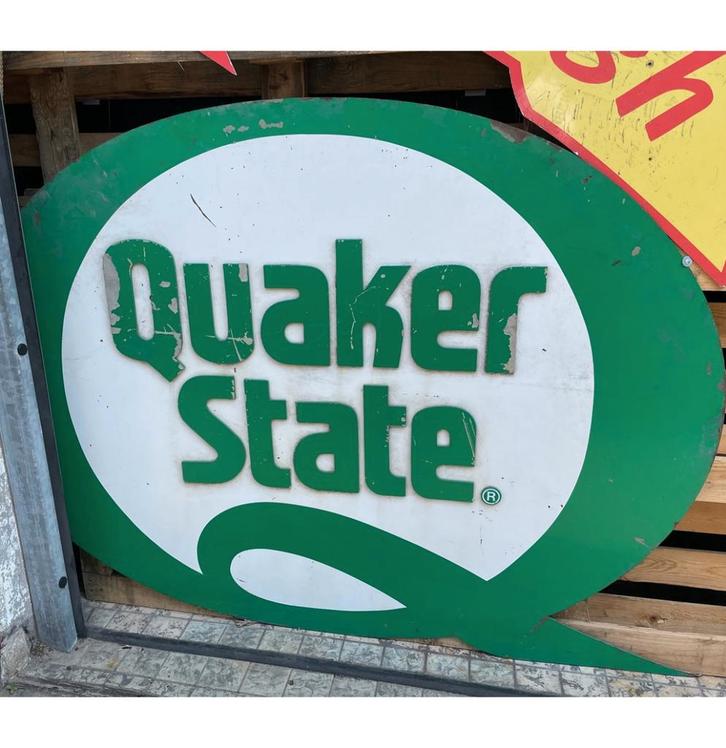 Quaker State Aluminium Bord Origineel 170 x 127 cm, Verzamelen, Merken en Reclamevoorwerpen, Ophalen