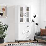 vidaXL buffetkast 69,5x34x180 cm bewerkt hout wit, Huis en Inrichting, Kasten | Buffetkasten, Verzenden, Nieuw, 50 tot 100 cm