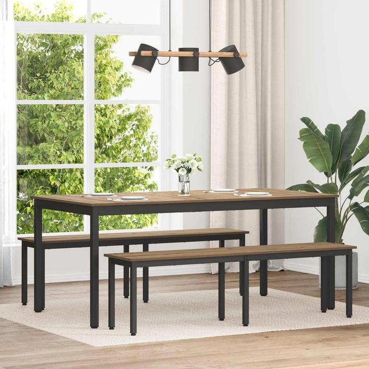 vidaXL Bank Ambachtelijk eiken 160 x 35 x 45 cm Bewerkt hout, Huis en Inrichting, Banken | Bankstellen, Nieuw, Hout, Verzenden