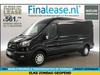 Ford Transit L3H2 Trend 130PK BPM Vrij Airco Cam PDC €561pm, Auto's, Zwart, Nieuw, Ford, Lease