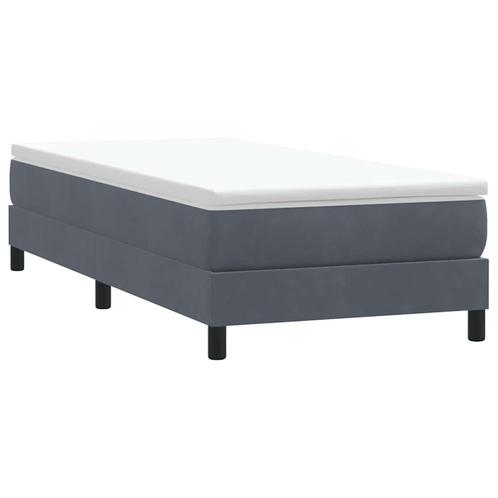 vidaXL Boxspring zonder matras fluweel donkergrijs 80x210 cm, Huis en Inrichting, Slaapkamer | Bedden, Grijs, Nieuw, Stof, Verzenden