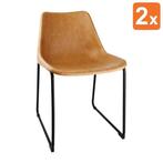 Stoelen | RODEO | Kunstleer/Staal | Camel | Zwarte Poten |, Verzenden, Nieuw in verpakking