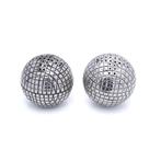 Antique Golf ball Silver Salt and Pepper Shakers, London,