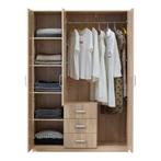 [en.casa] Kledingkast Bodolz 176x120x52 cm met 3 lades Sonom, Huis en Inrichting, Verzenden, Nieuw