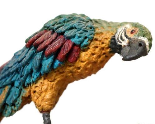 sculptuur, Orientale con pappagallo - 34 cm - Aardewerk, Antiek en Kunst, Antiek | Keramiek en Aardewerk