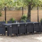 vidaXL Tuin Eet Set met Kussens 13 pcs Antraciet en, Tuin en Terras, Verzenden, Nieuw, Textileen