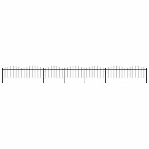 vidaXL Tuinhek met speren bovenkant (1,25-1,5)x11,9 m staal, Tuin en Terras, Schuttingen, Nieuw, IJzer, Minder dan 1 meter, Verzenden