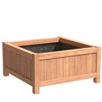 Hardhouten plantenbak Valencia 120x120x60cm - Met bodem, 100 cm of meer, Vierkant, Nieuw, 60 cm of meer