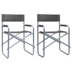 vidaXL Regisseursstoelen 2 st staal grijs, Verzenden, Nieuw, Metaal