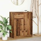 vidaXL Dressoir met lade 71x35x84 cm spaanplaat oud hout, Verzenden, Nieuw, 50 tot 100 cm, 25 tot 50 cm