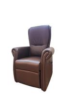 Fitform Sta- Op en relax stoel in bruin leder, Nieuwstaat, Huis en Inrichting, Fauteuils, Minder dan 75 cm, Minder dan 50 cm, Leer