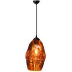 LED Hanglamp - Meteorum - Ovaal - Koper Glas - E27, Nieuw, Glas, Ophalen of Verzenden, 75 cm of meer