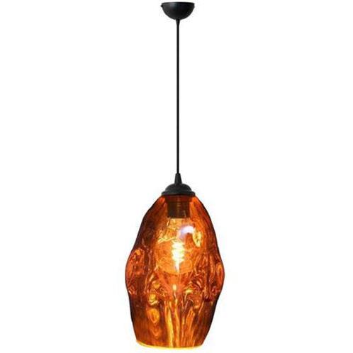 LED Hanglamp - Meteorum - Ovaal - Koper Glas - E27, Huis en Inrichting, Lampen | Hanglampen, Nieuw, Glas, 75 cm of meer, Ophalen of Verzenden
