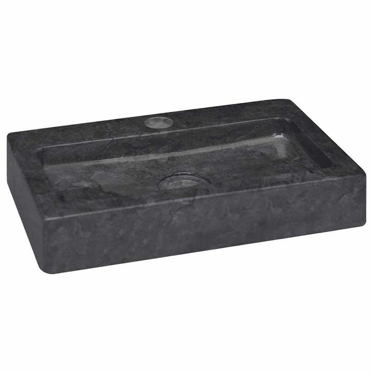 Marmer Wastafel Zwart | Retourdeal | 55%, Huis en Inrichting, Badkamer | Badkamermeubels, Minder dan 25 cm, Nieuw, Wasbak of Wastafel