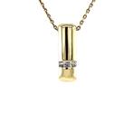 Gouden hanger met zirkonia 14 krt, Sieraden, Tassen en Uiterlijk, Kettinghangers, Verzenden, Zo goed als nieuw, Wit, Goud