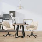 vidaXL Eetkamerstoelen draaibaar 2 st fluweel crèmekleurig, Verzenden, Nieuw