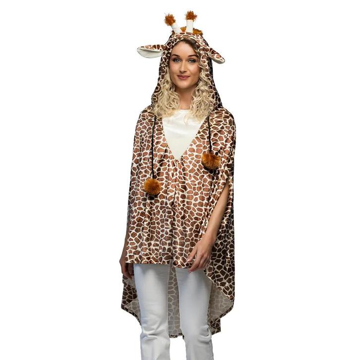 Poncho Giraffeprint Volwassenen Deluxe, Kleding | Dames, Carnavalskleding en Feestkleding, Nieuw, Ophalen of Verzenden