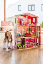 Poppenhuis van hout - met meubels en accessoires - 3 verd..., Kinderen en Baby's, Speelgoed | Poppenhuizen, Ophalen of Verzenden