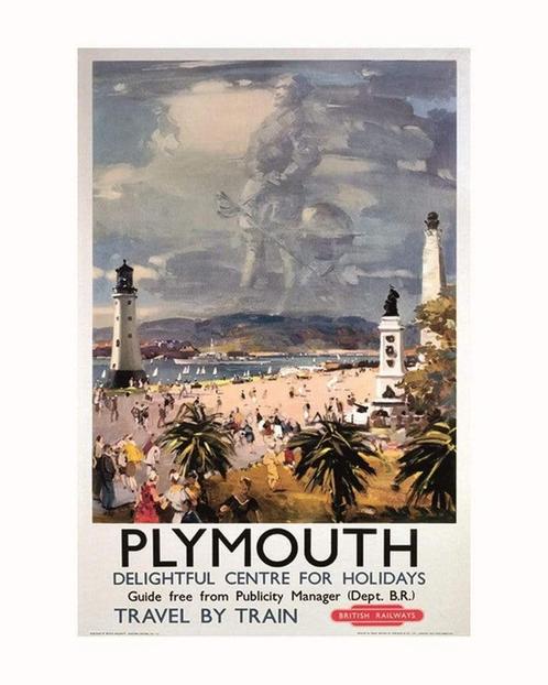 Kunstdruk Plymouth 1 40x50cm, Huis en Inrichting, Woonaccessoires | Schilderijen, Tekeningen en Foto's, Nieuw, Verzenden