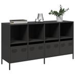 vidaXL Dressoir 135x39x73,5 cm koudgewalst staal zwart, Huis en Inrichting, Verzenden, Nieuw, Metaal