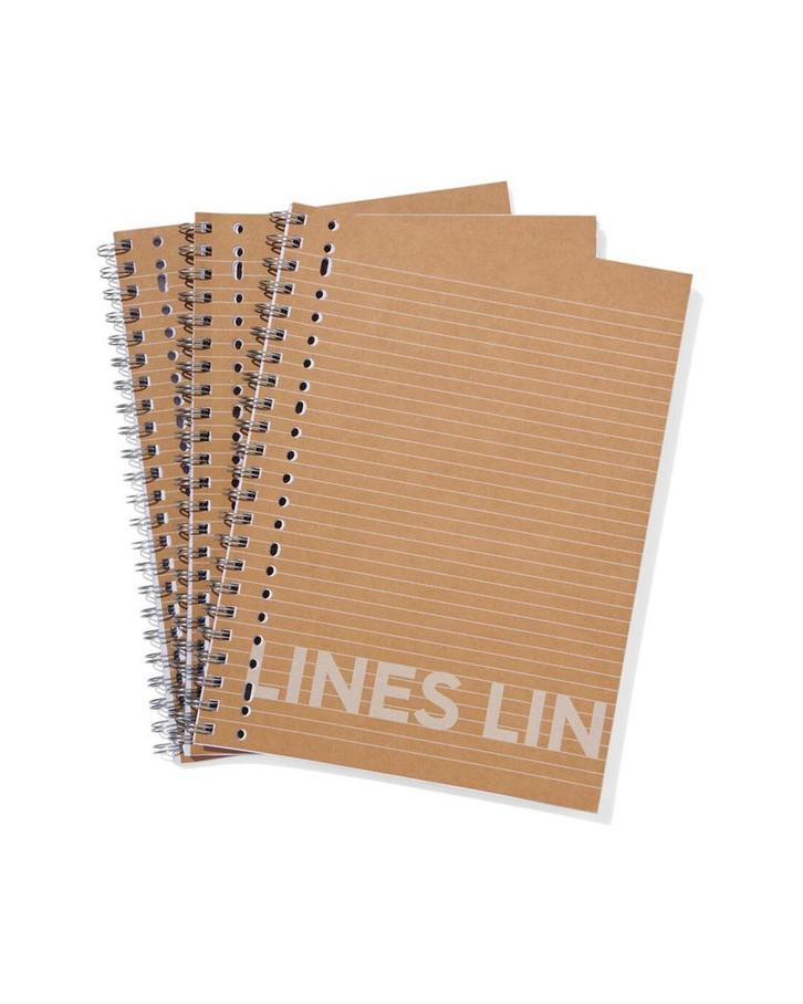 HEMA Collegeblokken kraft A4 gelinieerd - 3 stuks, Diversen, Agenda's, Nieuw, Verzenden