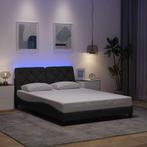vidaXL Bedframe met LED zonder matras 120x200 cm stof, Huis en Inrichting, Slaapkamer | Bedden, Verzenden, Nieuw, Twijfelaar, 120 cm