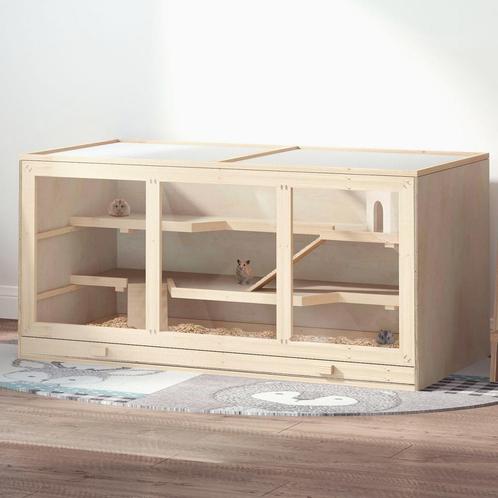 Hamsterkooi -  - Stabiel hout - Trappetjes - Naturel, Dieren en Toebehoren, Knaagdieren en Konijnen | Toebehoren, Nieuw, Ophalen of Verzenden