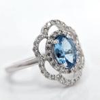 Ring - 14 karaat Witgoud Saffier, Nieuw