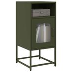 vidaXL Nachtkastje 36x39x78 cm koudgewalst staal olijfgroen, Huis en Inrichting, Kasten | Buffetkasten, Verzenden, Nieuw, Metaal
