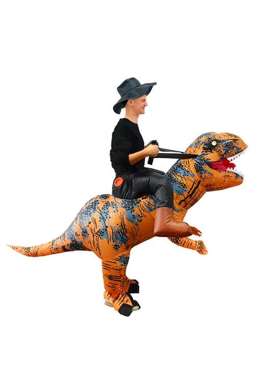 KIMU® Opblaas Kostuum Kinderen Rijdend op T-Rex 80 86 92 98, Kinderen en Baby's, Carnavalskleding en Verkleedspullen, Nieuw, Ophalen of Verzenden