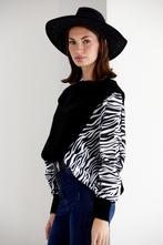 Bat Sleeve Oversize Knitted Jumper in BlackWhite Animal prin, Verzenden, Nieuw