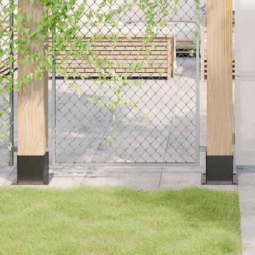 vidaXL Spokkels vierkant 4 st 141x141 mm gepoedercoat staal, Tuin en Terras, Palen, Balken en Planken, Nieuw, Verzenden