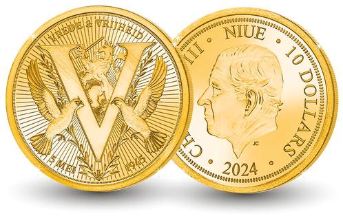 24-Karaat Gouden Herdenkingsmunt - Vrede & Vrijheid 2024, Postzegels en Munten, Munten | Nederland, Verzenden