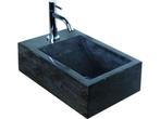 Haceka Nera R - Rechthoekige wastafel - Natuursteen - Zwart, Doe-het-zelf en Verbouw, Sanitair, Verzenden, Nieuw