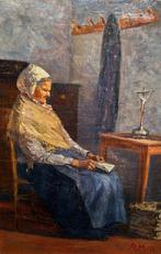 R. Mill (XX) - Biddende oude vrouw, rond 1880.