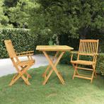 vidaXL 3-delige Tuinset inklapbaar massief acaciahout, Tuin en Terras, Tuinsets en Loungesets, Verzenden, Nieuw, Hardhout, Tuinset