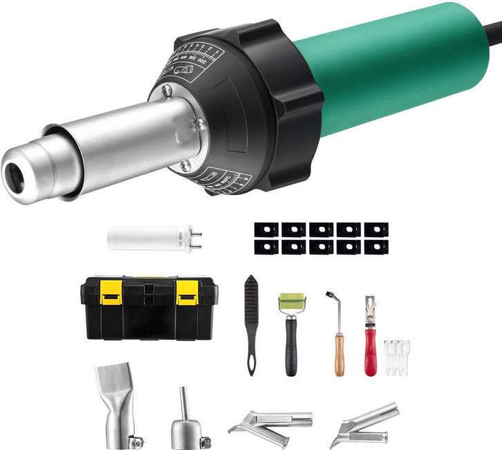 Heteluchtpistool - Heatgun - Warmtepistool - 1600W - Groen, Doe-het-zelf en Verbouw, Gereedschap | Overige machines, Nieuw, Verzenden