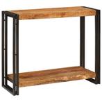 vidaXL Wandtafel met plank Bruin 90 x 33 x 75 cm Massief, Verzenden, Nieuw, Overige houtsoorten, 75 cm of meer