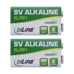 InLine E-batterij - 6LR61 - alkaline - 9 volt - 2 stuks, Verzenden, Nieuw