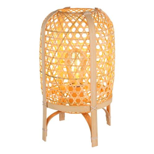 Tafellamp CAIRO Bamboe E27 Metaal ø22.0cm H:37.0cm, Huis en Inrichting, Lampen | Tafellampen, Nieuw, Metaal, Ophalen of Verzenden