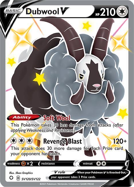 Dubwool V sv120/sv122 shining fates, Hobby en Vrije tijd, Verzamelkaartspellen | Pokémon, Losse kaart, Nieuw, Foil, Ophalen of Verzenden